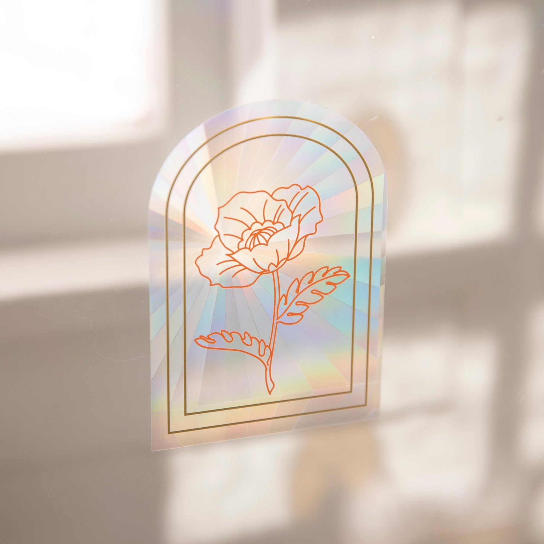 Poppy Sun Catcher Decal