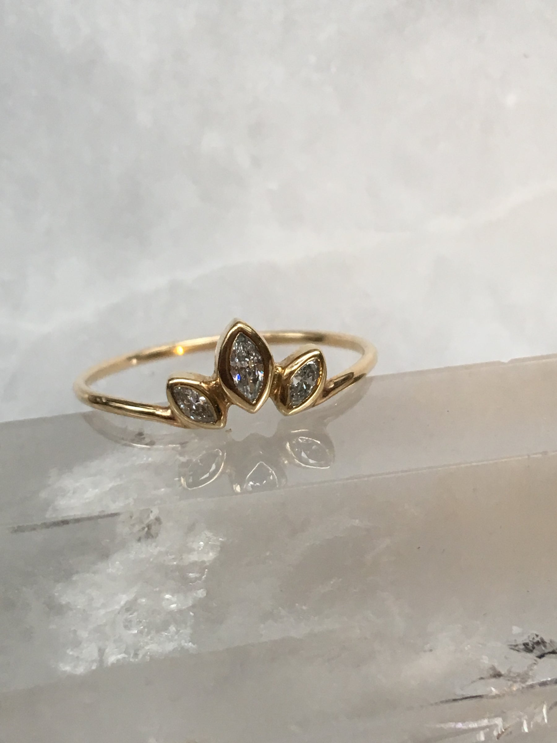 Marquis Diamond Fan Ring