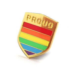 Proud LGBT Badge Heart Pin