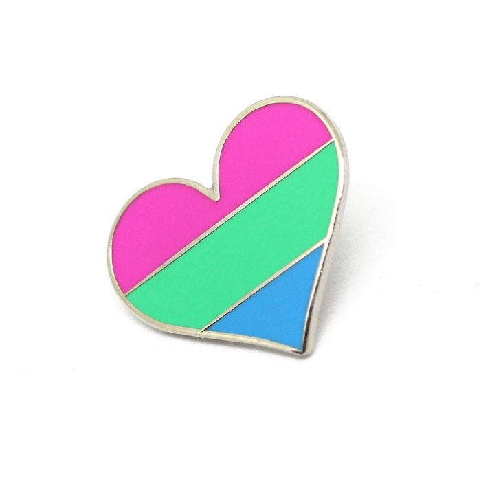 Polysexual Flag Heart Pin