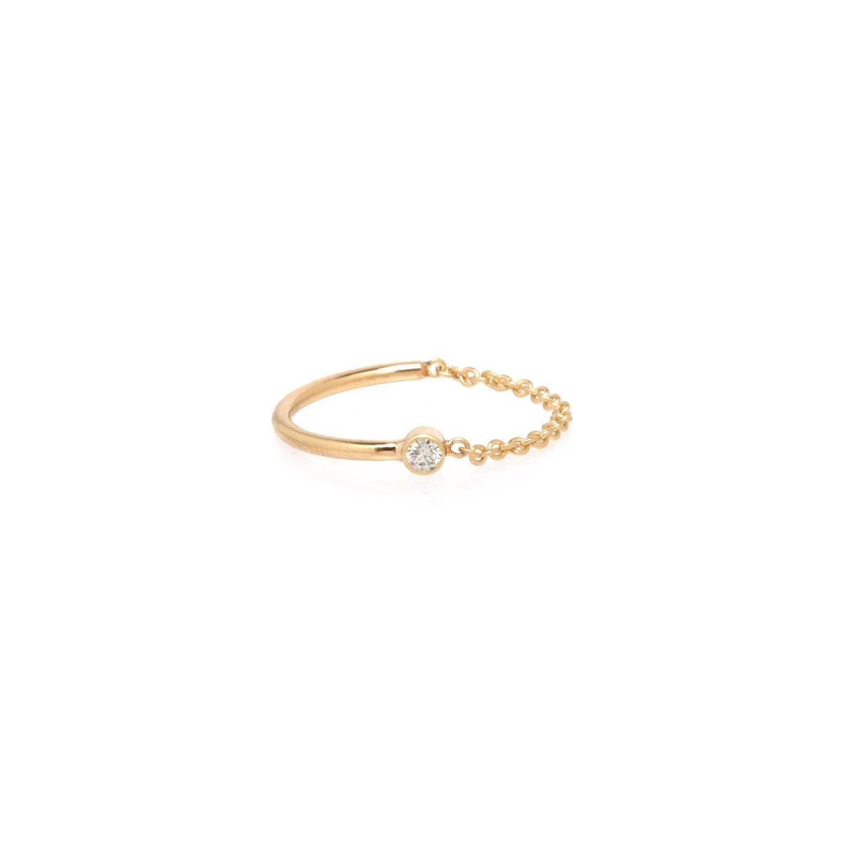 14k Wire And Chain Bezel Diamond Ring