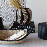 Seagrass Basket with Handle & Black Trim, Natural