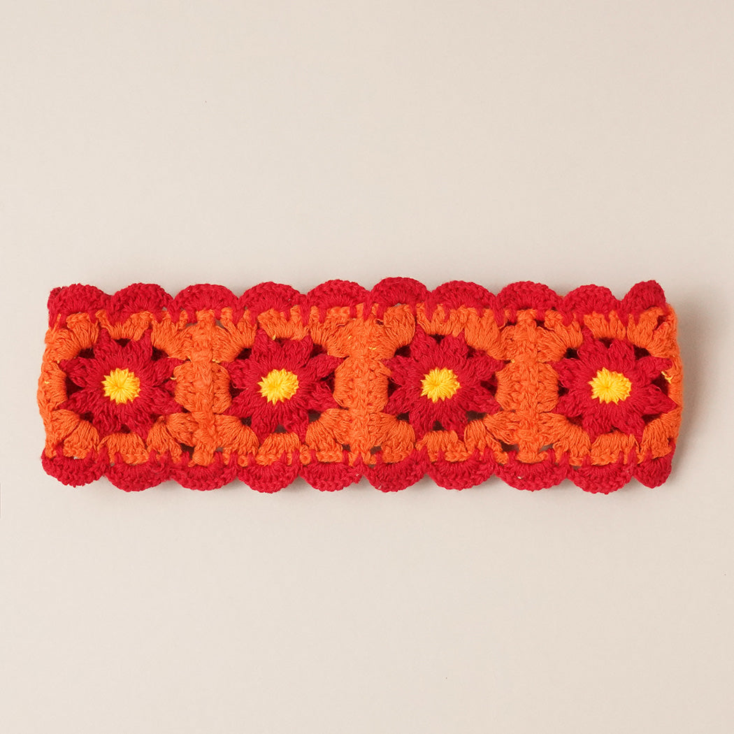 Orange Flower Crochet Head Band