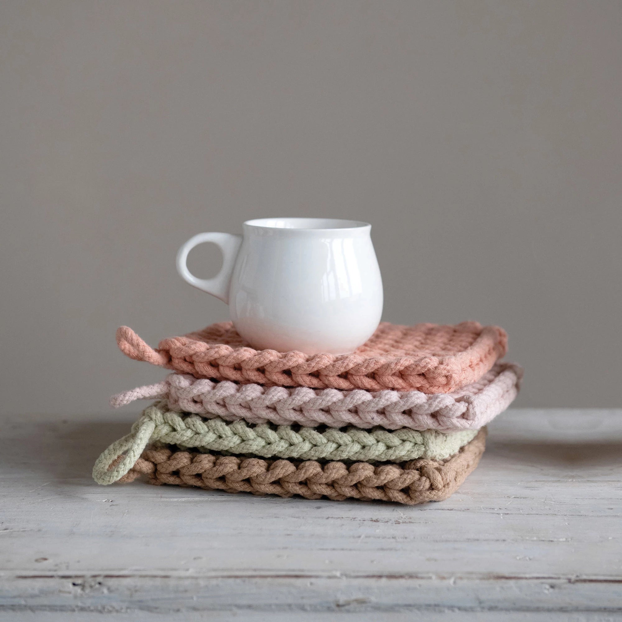 8" Crocheted Pot Holder Heritage Colors