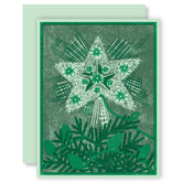Tinsel Tree Topper Letterpress Card - Set of 6