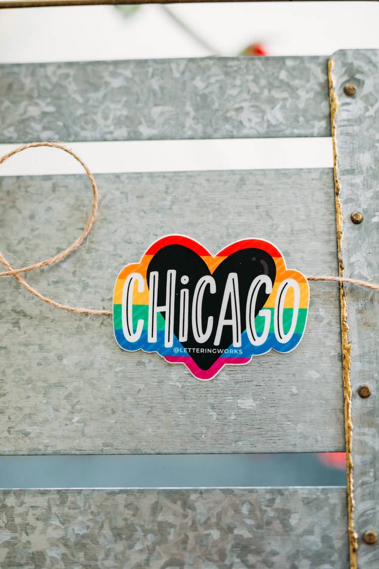 Chicago Pride Heart Sticker