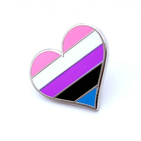 Gender Fluid Flag Heart Pin