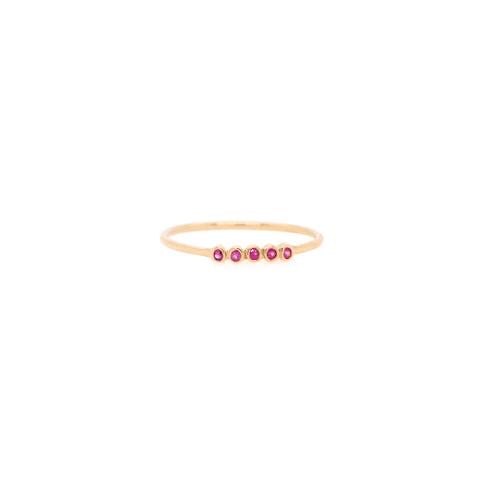 Tiny Bezel Ruby Rings