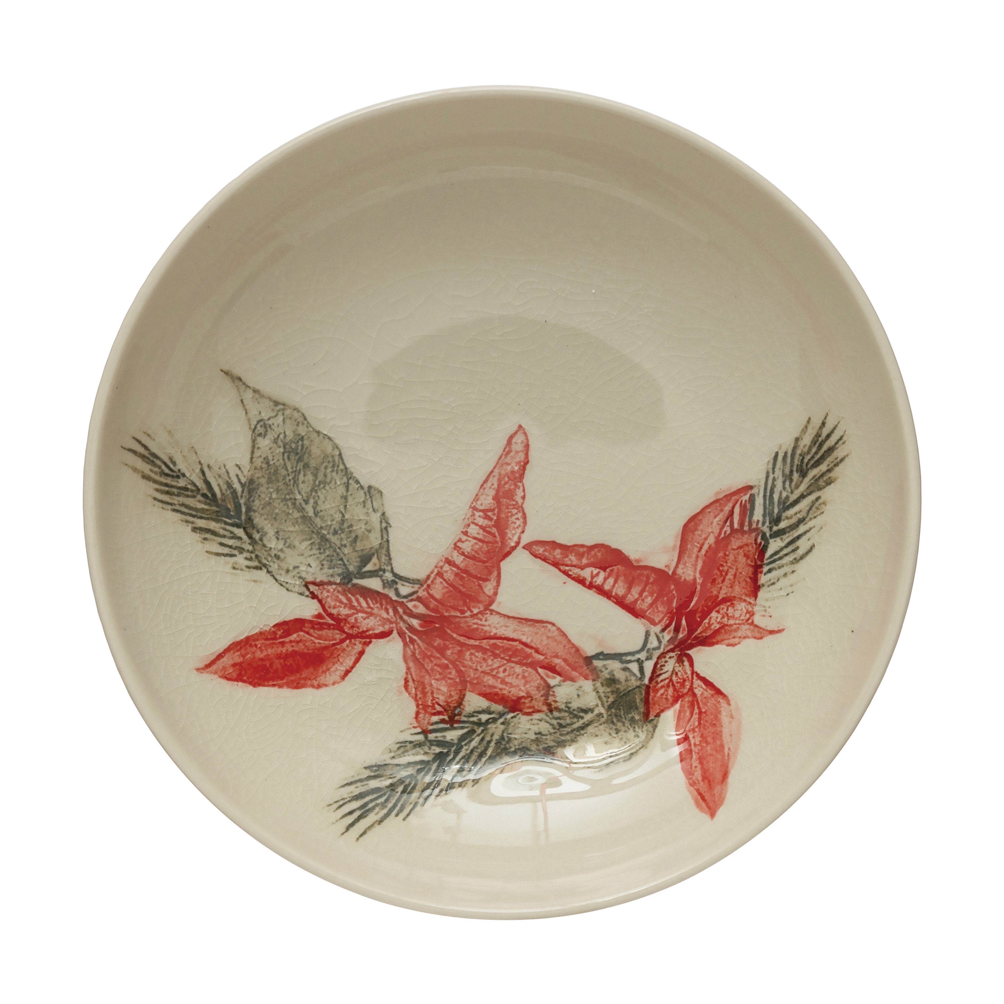 Poinsettia Stoneware Bowl